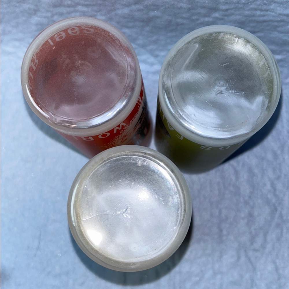 1962 Seattle World's Fair Frosted Glass Set of 3 Tumblers Red Green Yellow - Picture 13 of 15